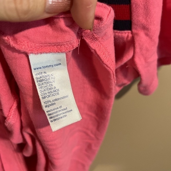 Tommy Hilfiger Short Sleeve Flag Graphic T-Shirt Size Medium Y2K Preppy Pink - Picture 5 of 9